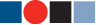 Four Shapes, dark blue square, red circle, black square, light blue square, used as a background image.