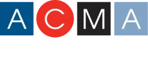 The ACMA Logo, 4 shapes blue, red, black and light blue, with ACMA, on in each shape. Underneath reading American Commerce Marketing Association.